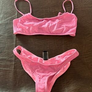 Triangl Pink Glittery Bikini w/ Bag
